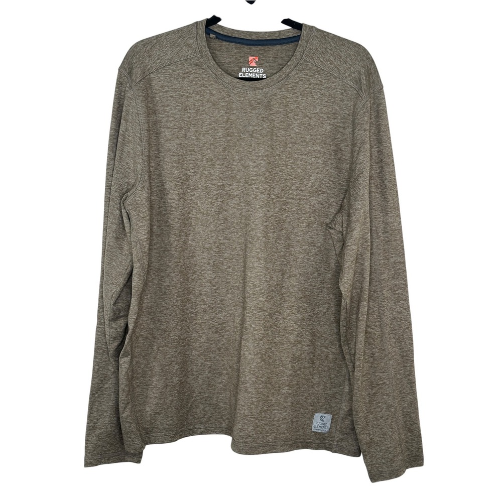 Rugged Elements Shirt Large Brindle Brown Heathered Long Sleeve Crewneck Utility
